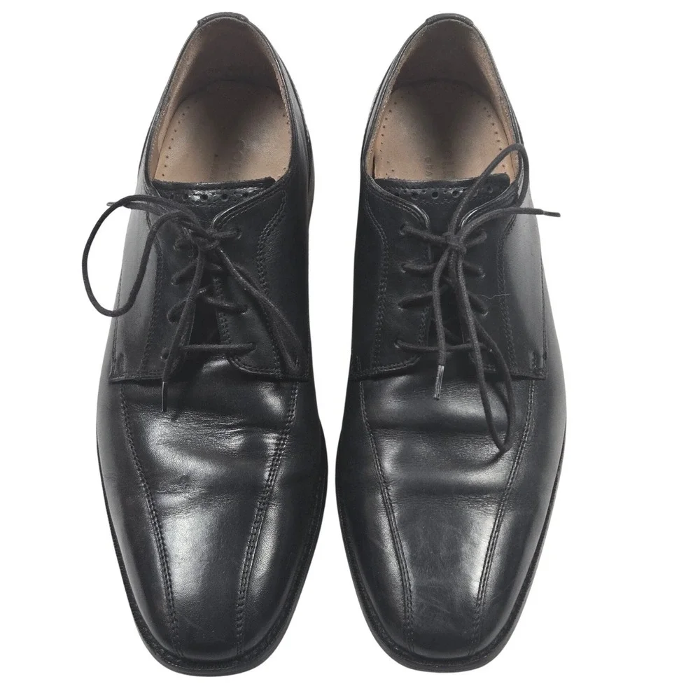 Cole‎ Haan Grand OS Oxford Men 11 Black Good Leather Dress Shoes Square Toe